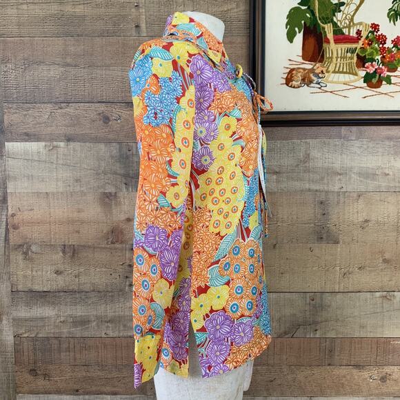 Vintage 1960’s 1970’s Psychedelic Boho Hippie Dagger Collar Popover Sz XS/Small - Picture 5 of 10